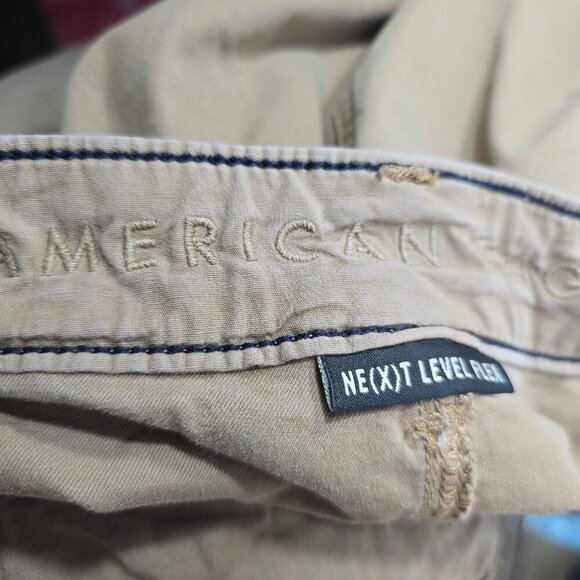 American Eagle Next Level Stretch Size 48 Flat Front Khaki Shorts - Picture 6 of 7